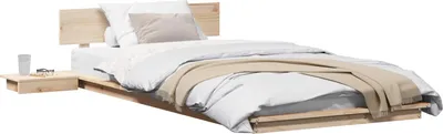 Produktbild von vidaXL Bettgestell mit Kopfteil mit Speicher Braun 90 x 200 cm Holz