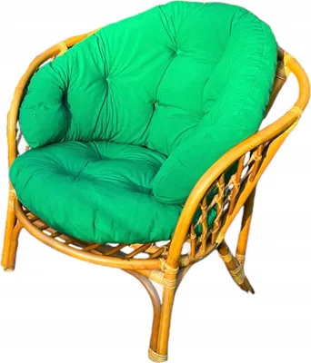 Produktbild von Kissen für einen Rattan-Gartenstuhl, Grün,  Kissen für die Rückenlehne und Sitzfläche eines Rattan-Gartenstuhls