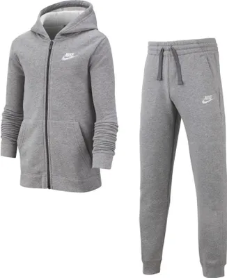 Image de Ensemble de sport Nike pour enfants, en coton, coloris : gris anthracite/gris foncé/blanc, taille XL