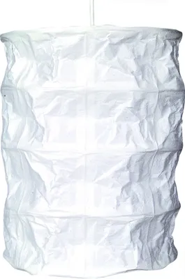 A white paper lantern pendant light.