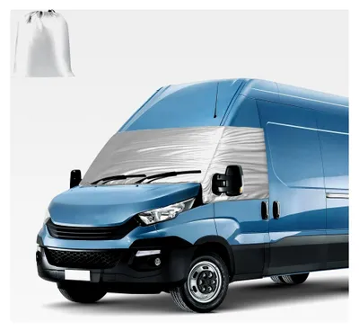 Produktbild von Frontscheibenabdeckung Ersatz für Iveco Daily 2014-2025, Auto Windschutzscheiben Abdeckung, 600D Sonnenschutz, wasserdicht, Schnee- und Eisschutz, Staubschutz, Silber