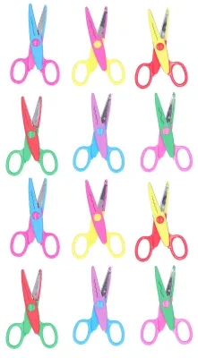 Image de Lot de 12 ciseaux de bricolage pour enfants, bordures décoratives en papier pour albums