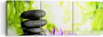 Produktbild von Bild auf Leinwand - Leinwandbild - Spa bambus blume wasser - 90x30cm - Wand Bild - Wanddeko - Leinwanddruck - Bilder - Kunstdruck - Wanddekoration - Leinwand bilder - Wandkunst - CA90x30-2477
