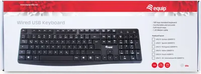 Produktbild von Equip 245213, Volle Größe (100%), Kabelgebunden, USB, QWERTY, Schwarz