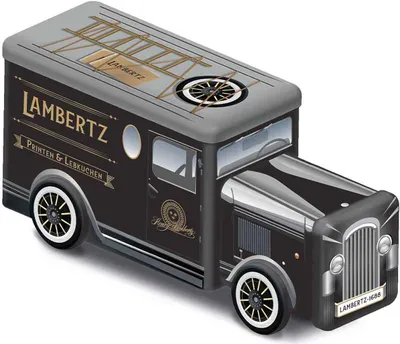 Produktbild von Lambertz Lebkuchenmischung 750 g in der Oldtimer-Dose "Lebkuchen-Truck"