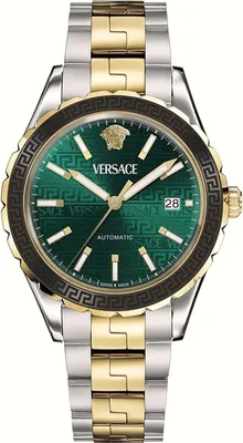 Produktbild von Versace VEQCA0524 Hellenyium Automatic grün gold silber Edelstahl Herren Uhr NEU