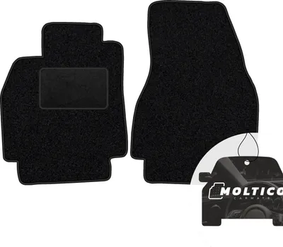 Produktbild von moto-MOLTICO Vorne Fußmatten Auto Velours Autoteppiche Schwarz Automatten Set 2-teilig passend für Renault Megane II 2002-2008