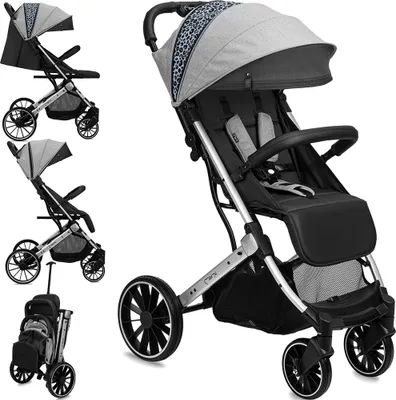 Produktbild von MoMi ESTELLE PLUS LIGHT Buggy in Grau – leicht und anpassbar bis 22 kg