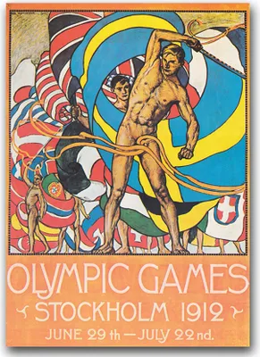 Produktbild von Poster - Canvas - Leinwand - 59,4 cm x 84,1 cm - Fotoposter - Leinwandkunst - Olympischen Spiele in Stockholm