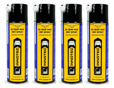 Produktbild von 4 Stück Innotec Hi-Temp Wax Spray Unterboden und Hohlraumschutz Fettspray Transparent - Next Level Konservierung für Automotive & Industrie
