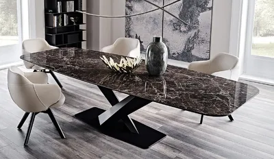 Obrázok produktu pre Casa Padrino luxusný jedálenský stôl čierny / čierny 300 x 120 x v. 75 cm - Jedálenský stôl s kvalitnou keramickou doskou - Moderný nábytok do jedálne - Luxusná kvalita - Vyrobené v Taliansku