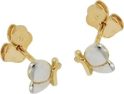 Produktbild von Paar Stecker Ohrstecker Schmetterling Kinder-Ohrschmuck 375 Gold Gelbgold