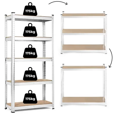 Zdjęcie produktu dla Regał magazynowy 180x90x40 cm stal galwanizowana 5 półek 875 kg ModernHome