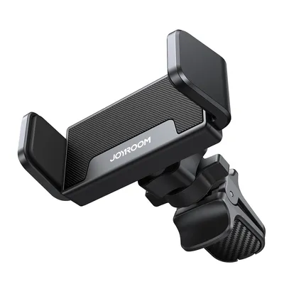 A black car air vent phone holder.
