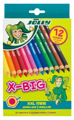 Produktbild von JOLLY Bunstifte X-BIG extra große Mine 12er Set - verschiedene Farben - 3099-0001