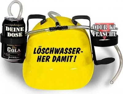 Produktbild von Trinkhelm Spaßhelm mit Printmotiv - Löschwasser her damit - 51646 Color - gelb