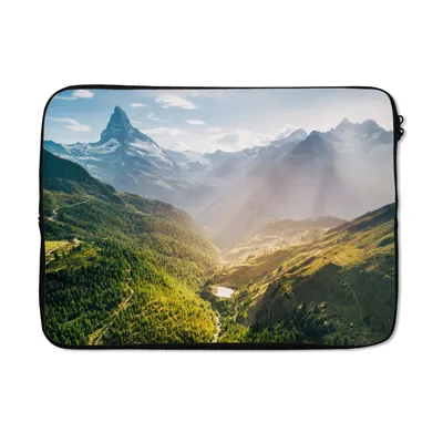 Produktbild von MuchoWow® Laptop Hülle 14 ZollBerge - Pflanzen - Landschaft Laptoptasche - Laptoptasche - Stoßsicher - Schutzhaube