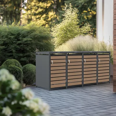 Produktbild von Containerlagerung, Stahl, Holzoptik, 4 Container