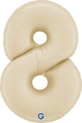 Zdjęcie produktu dla Balon Foliowy Cyfra 8, Satynowa Kremowa 66cm Grabo