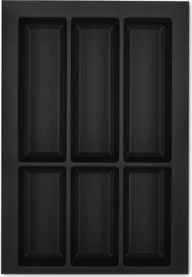 Produktbild von ORGA-BOX VII Design Besteckeinsatz schwarz 326 x 474 mm Besteckaufbewahrung für Schüller Schröder Küchen uvm. mit 40er Korpus