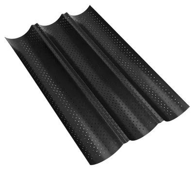 Immagine prodotto di Stampo per baguette, triplo, 38x25 cm, antiaderente, forato, Acciaio al carbonio