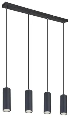 Produktbild von Hängelampe Deckenleuchte, Metall schwarz, 4-flammig GU10