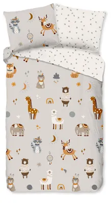 Productafbeelding van Good Morning Kinder Dekbedovertrek Katoen Renforcé Woody - multi 140x200/220cm