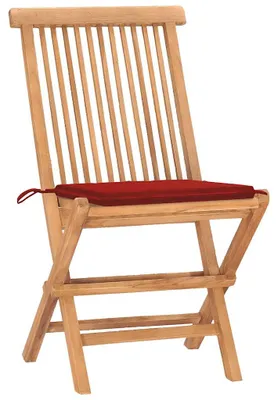 Produktbild von vidaXL 3-tlg. Garten-Essgruppe mit Kissen Klappbar Massivholz Teak