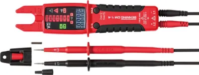 Imagen del producto de Benning, pinza amperimétrica TRUE RMS, de circuito abierto, 200A AC, 1000V AC/DC, 50 kΩ, detección de campo rotatorio, 1 unidad.