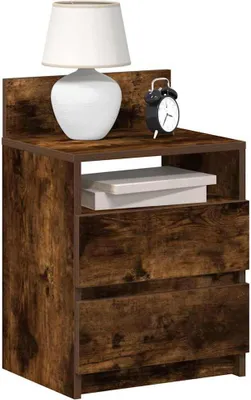 Obrázek produktu pro vidaXL Noční stolky 2 ks se 2 zásuvkami kouřový dub 40x33x60 cm