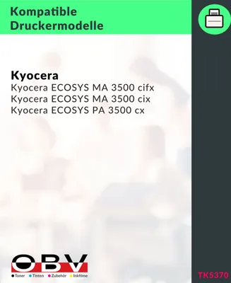 Produktbild von Toner geeignet für ECOSYS MA 3500 cifx Plus ECOSYS MA 3500 cix Plus als Ersatz für Kyocera TK-5370C 1T02Z6CNL0 Cyan - ca. 5000 Seiten - KYM-5370C