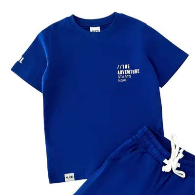 Obrázok produktu pre Modjeans | Detské letné oblecenie - tricko a šortky - tmavomodré - 100% bavlna - štýlové a pohodlné velkost 104, vek 4 roky