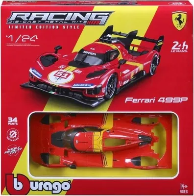 Zdjęcie produktu dla BBURAGO Ferrari 499P LMH (2023), Model samochodu sportowego, Wstępnie zmontowany, 1:24, Ferrari 499P LMH, Każda płeć, Metal, Plastik
