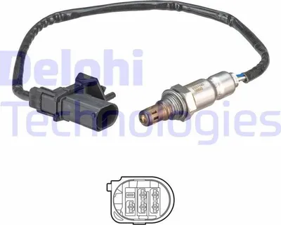 Produktbild von DELPHI Lambdasonde für FORD FOCUS III Turnier vor-Kat Beheizt 437mm ES21140-12B1