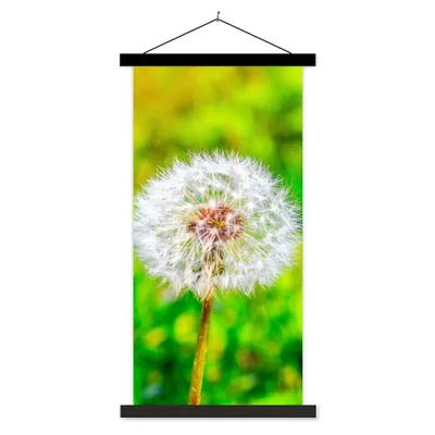 Produktbild von MuchoWow® Textilposter Löwenzahn - Gras - Blume 60x120 cm mit schwarzem Rahmen - Magnete