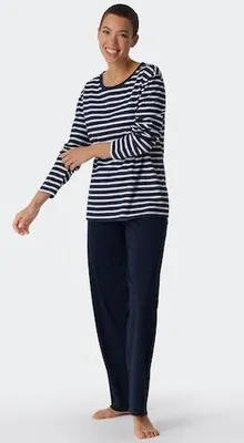 Produktbild von Schiesser Damen Schlafanzug lang Gr. 38  nachtblau