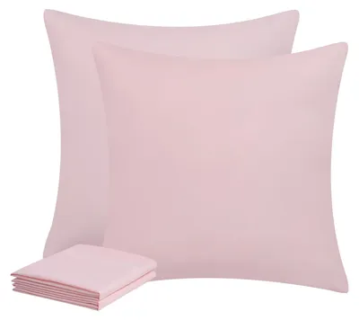 Produktbild von Kissenbezug 80x80 cm, 2er-Set - Rosa Damen-Kissenbezug mit Reißverschluss, aus Mikrofaser, -, weich und knitterfrei.