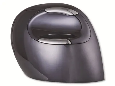 Produktbild von BakkerElkhuizen Evoluent D Small Wireless, rechts, Vertikale Ausführung, Laser, RF Wireless, 3200 DPI, Schwarz