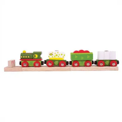 Produktbild von Bigjigs Rail Dinosaurier-Zug + 3 Gleise