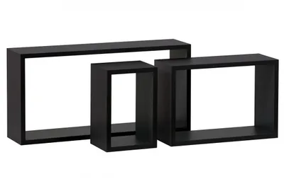 Obrázek produktu pro Autronic Nástěnná polička, sada 3 ks P-009 BK