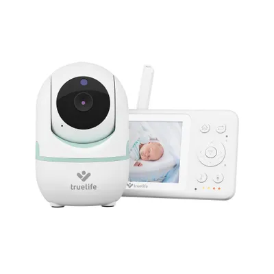 Zdjęcie produktu dla TrueLife NannyCam R4: obrotowa niania 360°, 3,2" LCD, dwukierunkowa komunikacja, noktowizor, detekcja temperatury, VOX, kołysanki, zasięg do 300 m
