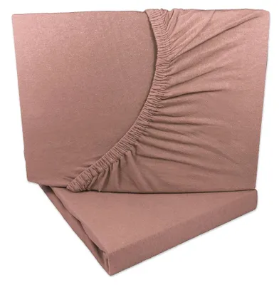Produktbild von 2er Set Jersey Spannbettlaken Nougat / mittel Braun 90x200 - 100x200 cm 100% Baumwolle