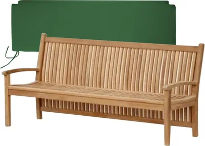 Produktbild von Teako Design Gartenbank Pescara Teakholz Massiv 180cm mit Kissen grün