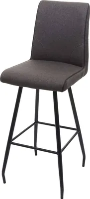 Produktbild von Barhocker MCW-H72, Barstuhl Tresenhocker, Fußablage Stahl Stoff/Textil  grau-braun