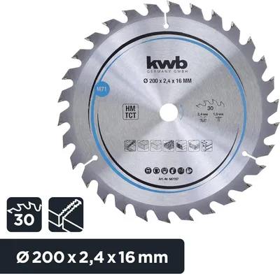 Immagine prodotto di kwb 587157 Lama circolare in metallo duro 200 x 16 mm 1 pz (587157)