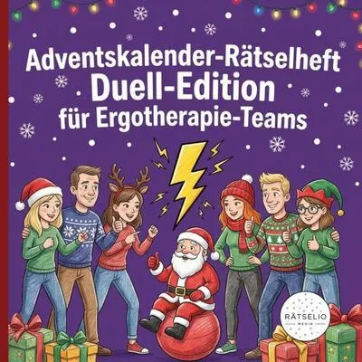 Produktbild von Adventskalender Rätselheft für Ergotherapie-Teams: Teamduell mit 24 Türchen, vielseitige Rätsel ab 4 Personen