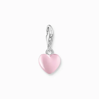 Image de Charm pendentif cœur rose argent