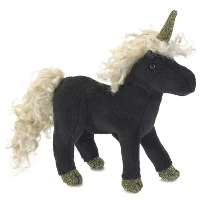 Produktbild von Folkmanis Fingerpuppe Mini Einhorn / Mini Black Unicorn 2797