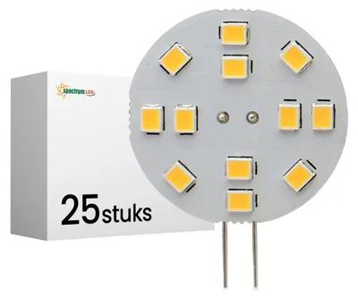 Productafbeelding van Spectrum LED Insteeklamp G4 Helder - 2W 190lm 3000K - Warmwit - Vervangt 19W - 12V - 25 stuks