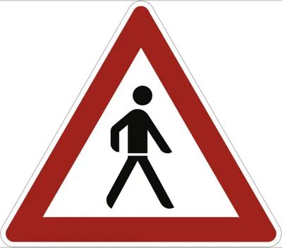 Produktbild von Verkehrsschild VZ133-20, Fußgänger (Aufstellung links), Alu, RA2, 630 mm SL